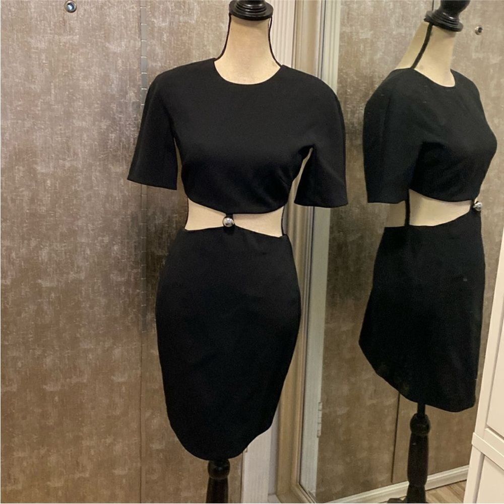 NWT Mugler Elegant Black Cut-Out dress, US2